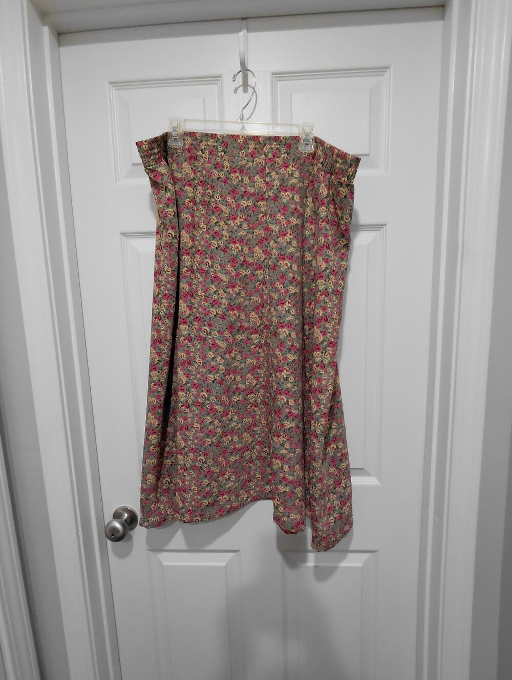 Floral Maxi Skirt in Pink and Green